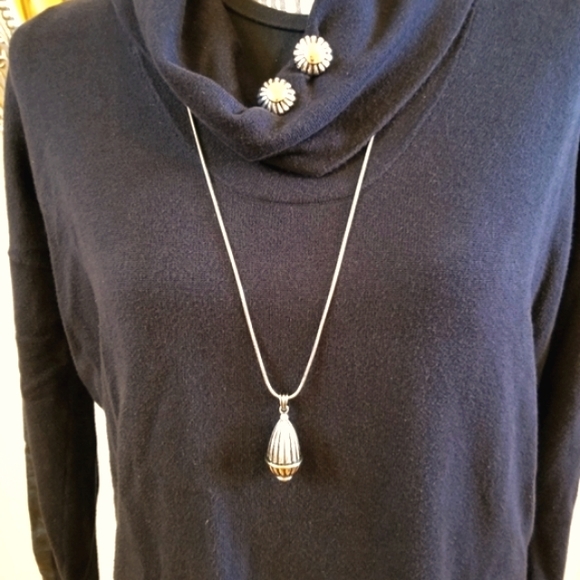 Erwin Pearl Vintage Two Tone Dome Necklace - Picture 4 of 9